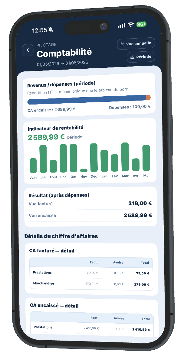 Module comptabilité Kolirys sur mobile
