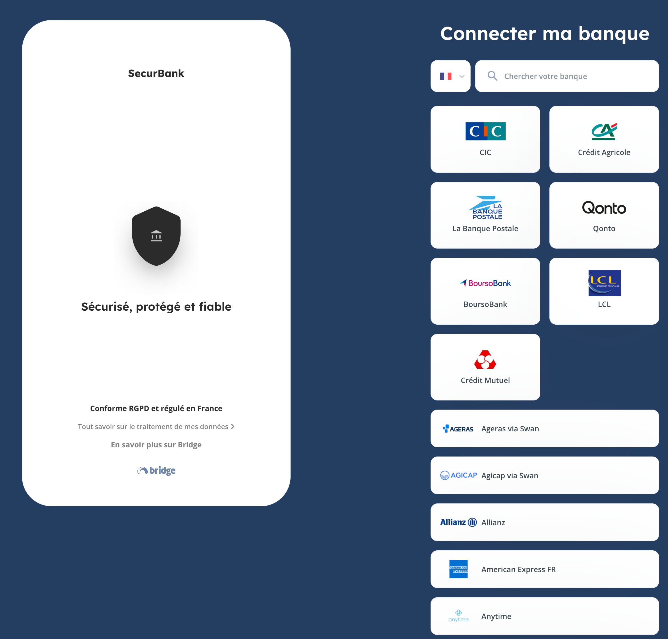 Connexion bancaire sécurisée