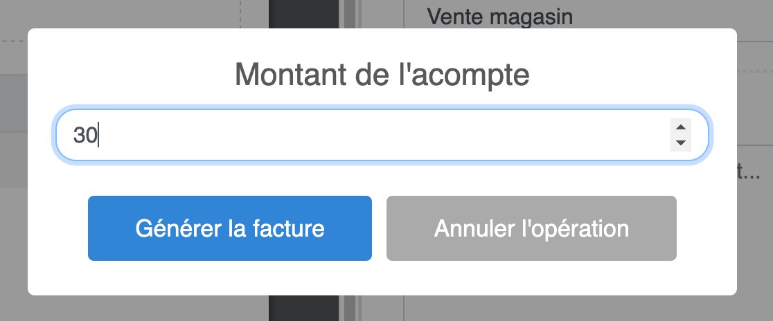Création de facture d'acompte ou de solde